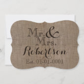 Persoonlijke burlap-look Rustic Wedding Keepomwill Kaart (Voorkant)