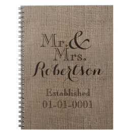 Persoonlijke burlap-look Rustic Wedding Keepomwill Notitieboek