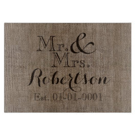 Persoonlijke burlap-look Rustic Wedding Keepomwill Snijplank