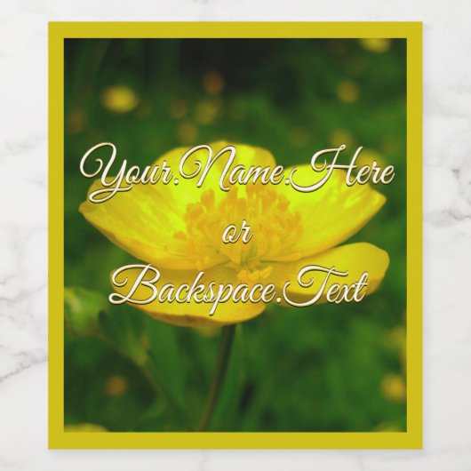 Persoonlijke Buttercup Fleslabels Wijn Etiket (Enkel label)