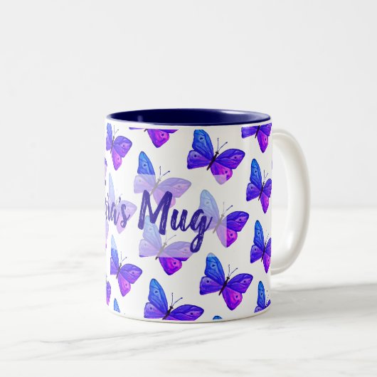 Persoonlijke Butterflies Two-Tone Mok (Voorkant rechts)