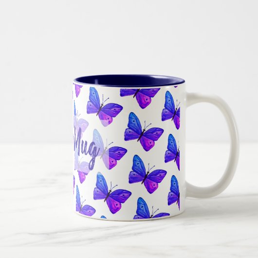 Persoonlijke Butterflies Two-Tone Mok (Rechts)