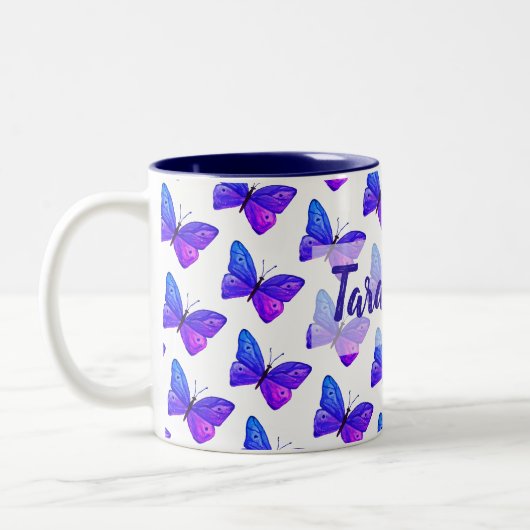 Persoonlijke Butterflies Two-Tone Mok (Links)