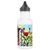 Persoonlijke Butterfly en Flowers Foto en naam Waterfles (Rechts)