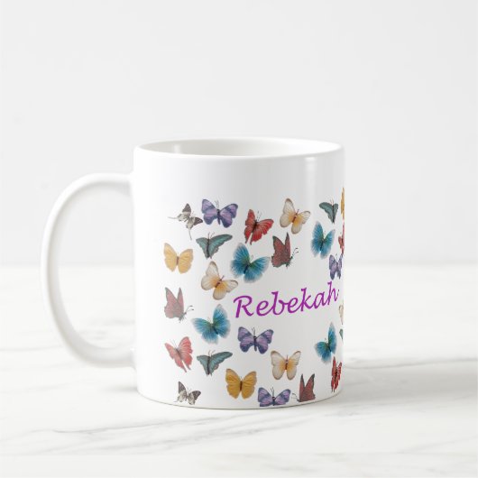 Persoonlijke Butterfly Mok - Rebekah (Links)