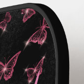 Persoonlijke Butterfly Naam Pickleball Ontwerp Paddle (Links Detail)