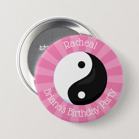 Persoonlijke Button Karate Party for a Girl (Voorkant /achterkant)