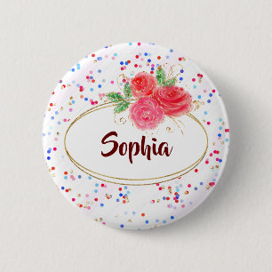 Persoonlijke Buttonnen, aangepaste Buttonnen, naam Ronde Button 5,7 Cm