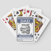 Persoonlijke buurt Pap Teken Blauw Pokerkaarten (Achterkant)