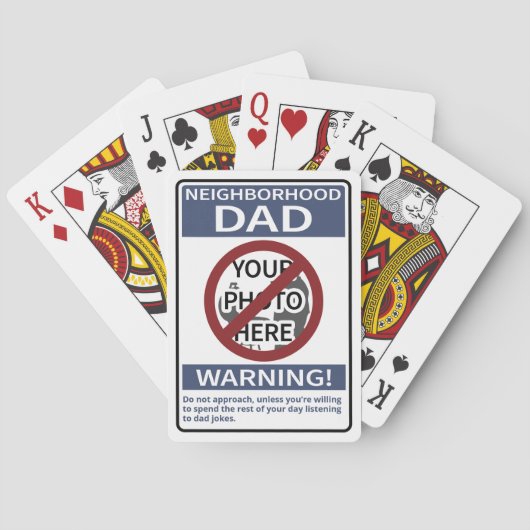 Persoonlijke buurt Pap Teken Blue X'd Out Pokerkaarten (Achterkant)