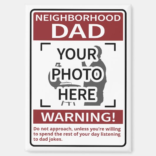 Persoonlijke buurt Pap Teken Rood Lang Magneet (Voorkant)