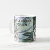 Persoonlijke Cabin Woods Wolf Forest Koffiemok (Voorkant links)