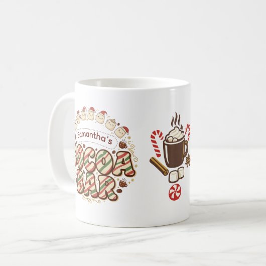 Persoonlijke Cacaobarkmok | Aangepaste naam warme Koffiemok (Voorkant links)