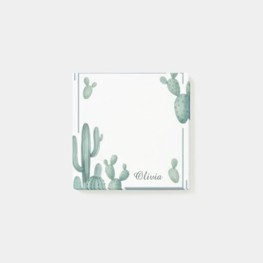 Persoonlijke Cactus Aquarel Post-Its Post-it® Notes (Voorkant)