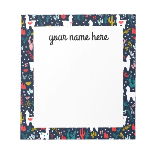 Persoonlijke Cactus en Alpaca-Notitieblok Notitieblok (Voorkant)