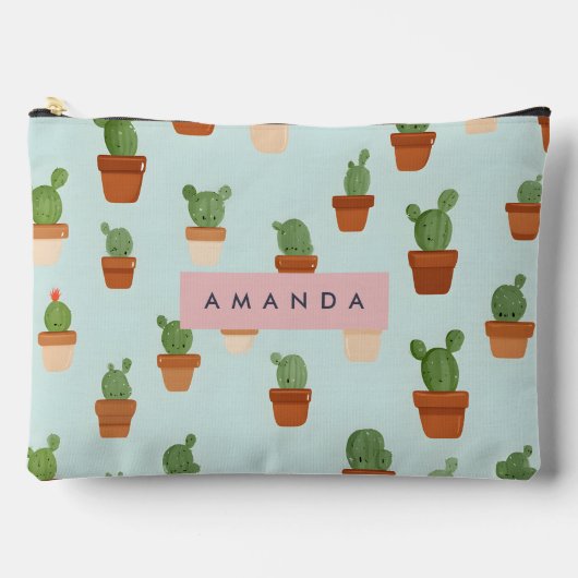 Persoonlijke Cactus in Terracotta Potten Etui (Voorkant)