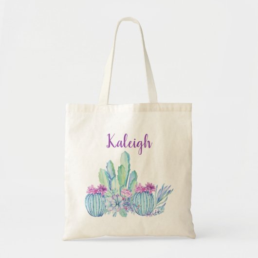 Persoonlijke Cactus Succulent Tote Bag (Voorkant)