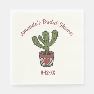 Persoonlijke Cactus Thema Bruidsdouche Matching Servet