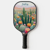 Persoonlijke Cactus Woestijn Bloemen Pickleball Paddle (Achterkant)
