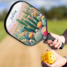 Persoonlijke Cactus Woestijn Bloemen Pickleball Paddle