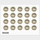 Persoonlijke Cactus Wreath Ronde Sticker (Vel)