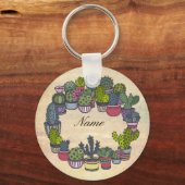 Persoonlijke Cactus Wreath Sleutelhanger (Voorkant)