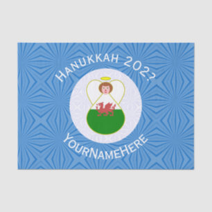 Persoonlijke cadeau met Welshe engel Chanoeka vlag Tissuepapier