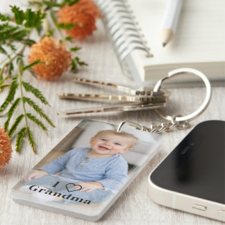 Persoonlijke cadeau oma foto en tekst sleutelhanger