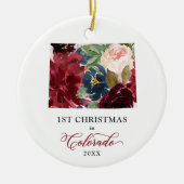 Persoonlijke cadeau voor 1 kerstmis in de staat Co Keramisch Ornament (Voorkant)