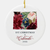 Persoonlijke cadeau voor 1 kerstmis in de staat Co Keramisch Ornament (Achterkant)