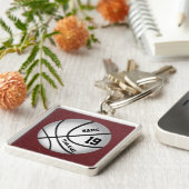 Persoonlijke cadeauideeën van het Basketbalteam Sleutelhanger (Zijkant)