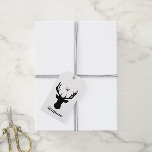 Persoonlijke cadeauLabels - Stag Deer Head (Met Touw)