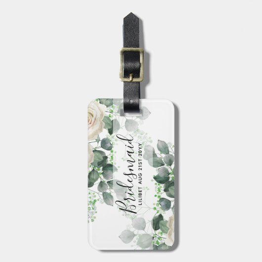 Persoonlijke cadeaus voor bruidsmeisjes Thema witt Bagagelabel (Voorkant verticaal)