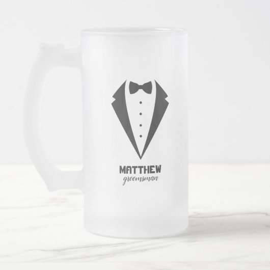 Persoonlijke cadeaus voor Groomsmen Matglas Bierpul (Links)