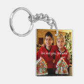 Persoonlijke cadeaus voor oma vierkante sleutelhan sleutelhanger (Voorkant Links)