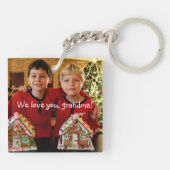 Persoonlijke cadeaus voor oma vierkante sleutelhan sleutelhanger (Achterkant)