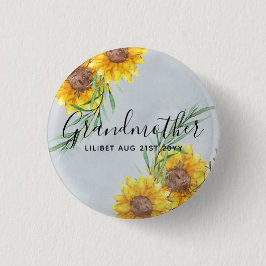 Persoonlijke cadeaus voor OMA - Zonnebloem Thema Ronde Button 3,2 Cm (Voorkant)