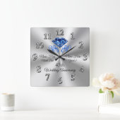 Persoonlijke cadeaus voor Sapphire Wedding Jubileu Vierkante Klok (Huis)