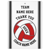 Persoonlijke cadeaus voor volleybaltrainingen klembord (Achterkant)