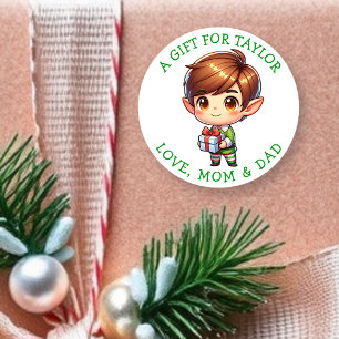 Persoonlijke cadeautag voor jou Kerstcadeautags  Ronde Sticker