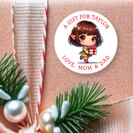 Persoonlijke cadeautag voor jou Kerstcadeautags  Ronde Sticker