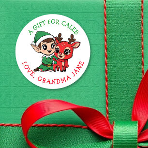 Persoonlijke cadeautag voor jou Kerstcadeautags Ronde Sticker