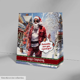 Persoonlijke cadeautas grappige kerstman vakantied