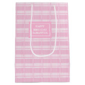 Persoonlijke cadeautas klassieke roze ruit accent (Achterkant)