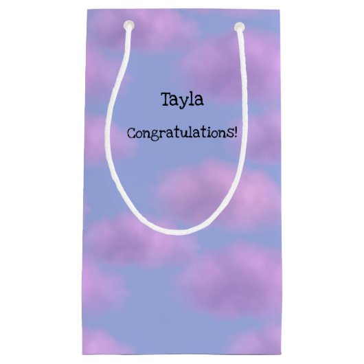 Persoonlijke cadeautas met zachte roze wolken (Voorkant)