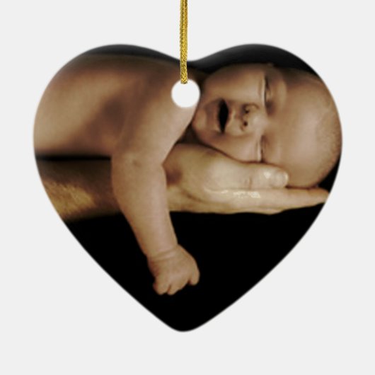 Persoonlijke cadeautjes voor Classic Baby Stat Keramisch Ornament (Achterkant)