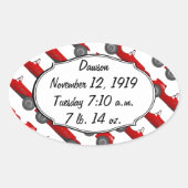 Persoonlijke cadeautjes voor Classic Baby Stat Ovale Sticker (Voorkant)