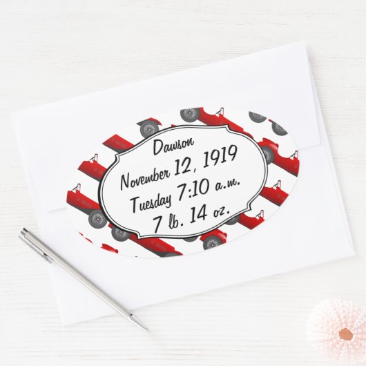 Persoonlijke cadeautjes voor Classic Baby Stat Ovale Sticker (Envelop)