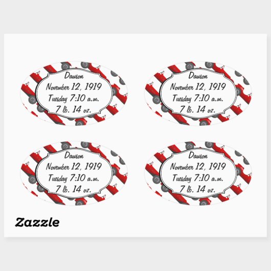 Persoonlijke cadeautjes voor Classic Baby Stat Ovale Sticker (Vel)