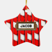 Persoonlijke cadeautjes voor Skateboarding Holiday Keramisch Ornament (Achterkant)